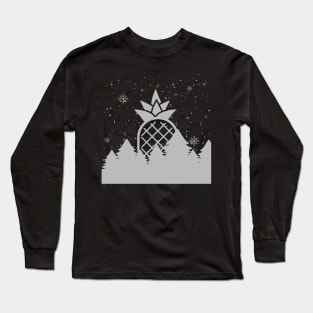 Pineapple Christmas Forest on a Winters Night Long Sleeve T-Shirt